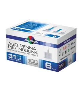 AGO PER PENNA DA INSULINA MASTER-AID 31 GAUGE 6 MM 100 PEZZI