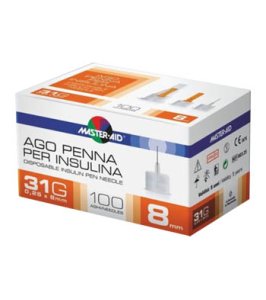 AGO PER PENNA DA INSULINA MASTER-AID 31 GAUGE 8 MM 100 PEZZI
