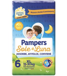 PAMPERS SOLE E LUNA XL 13 PEZZI