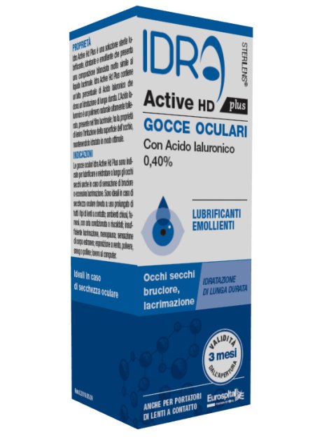GOCCE OCULARI STERILENS IDRA ACTIVE HD PLUS 10 ML CON ACIDOIALURONICO 0,40%