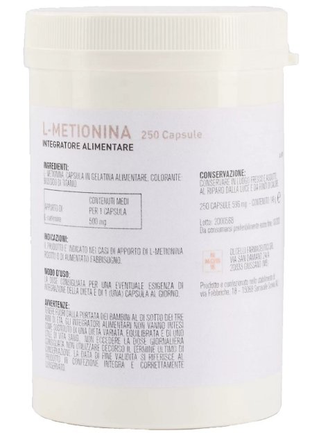 L-METIONINA 500MG 250CPS
