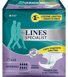 LINES SPECIALIST PANNOLONE A MUTANDA GRANDE 12  PEZZI