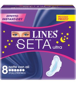 LINES SETA ULTRA ASSORBENTI DA NOTTE 8 PEZZI