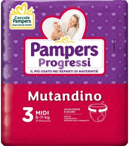 PAMPERS PROGRETGTGI MUTANDINO CP TG3 MIDI 21 PEZZI