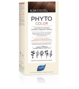 PHYTOCOLOR 6,34 BIONDO SCURO RAMATO INTENSO LATTE + CREMA +MASCHERA + FOGLIETTO ILLUSTRATIVO + 1 PAIO DI GUANTI