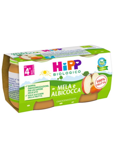HIPP OMOG ALBICOCCA/MELA 2X80G