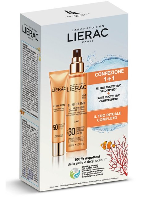 LIERAC SUNISSIME VISO SPF50 40 ML + LATTE CORPO SPF 30 DOPOSOLE 150 ML