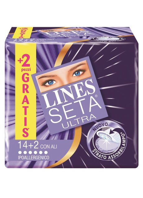 ASSORBENTE LINES SETA ULTRA CON ALI 16 PEZZI