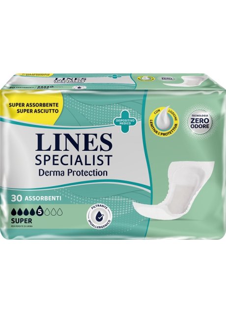 PANNOLONE LINES SPECIALIST CLASSIC SAGOMATO SOTTILE SUPER 30PEZZI