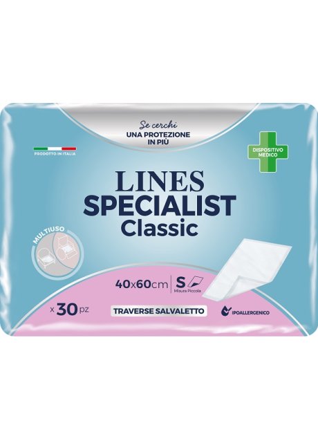 TRAVERSA PER INCONTINENZA LINES SPECIALIST CLASSIC 40X60 CM30 PEZZI