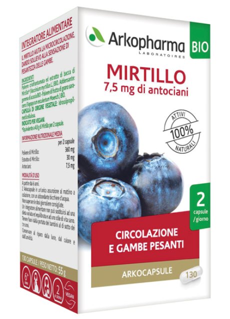 ARKOCAPSULE MIRTILLO BIO 130CPS