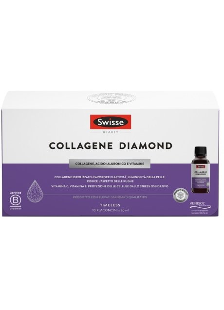 SWISSE COLLAGENE DIAMOND - INTEGRATORE PER LA BELLEZZA DELLA PELLE - 10 FLACONI DA 30 ML