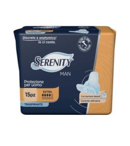 PANNOLINO SERENITY LIGHT MAN EXTRA CON ADESIVO O ALTRO FISSAGGIO 15 PEZZI