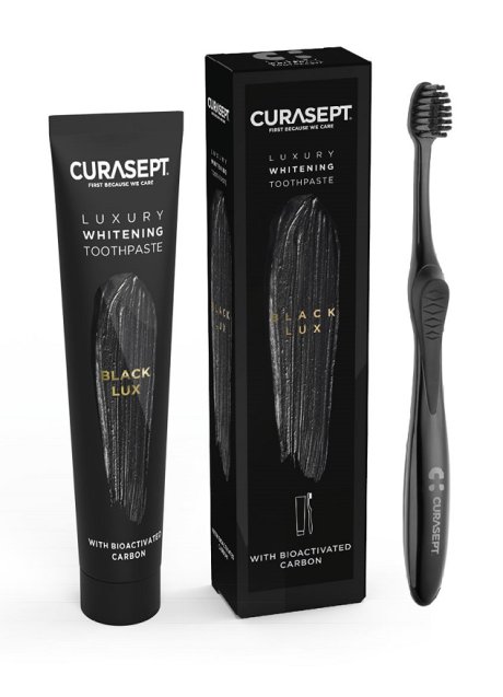 CURASEPT BLACK LUXURY WHITENING DENTIFRICIO 75 ML + SPAZZOLINO