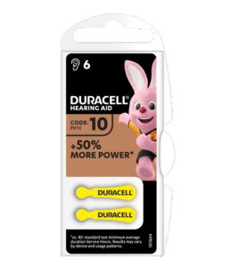 DURACELL ACTIVAIR HEARING AID EASY TAB 10 GIALLO BATTERIA PER APPARECCHIO ACUSTICO 6 PEZZI
