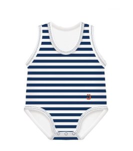 J BIMBI BODY 0-36M BIO COTTON SUMMER RIGHE BLU SCURO-BIANCO