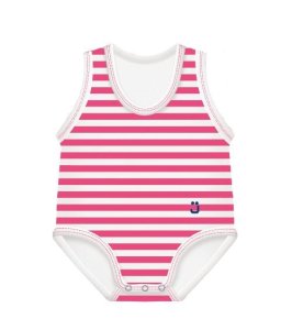 J BIMBI BODY 0-36M BIO COTTON SUMMER RIGHE FUCSIA-BIANCO