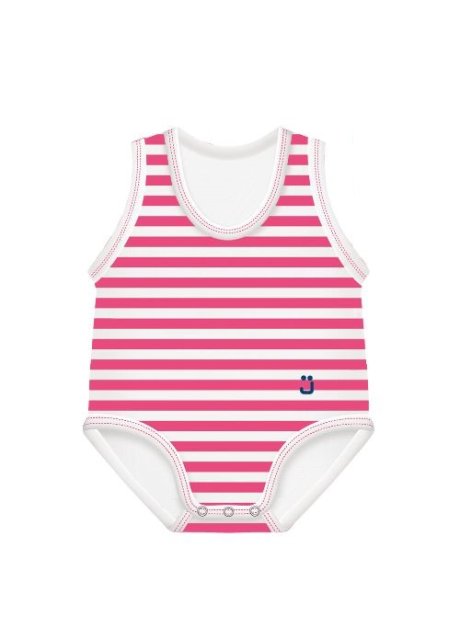 J BIMBI BODY 0-36M BIO COTTON SUMMER RIGHE FUCSIA-BIANCO