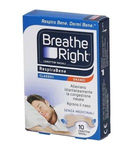 CEROTTI NASALI BREATH RIGHT CLASSICI GRANDI 10 PEZZI
