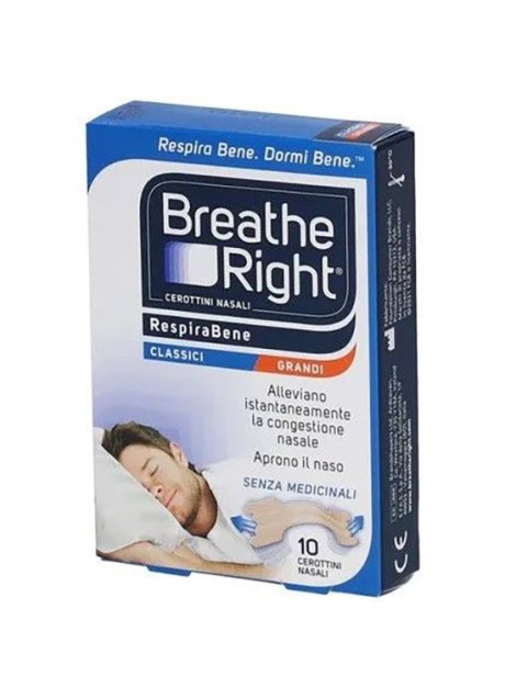 CEROTTI NASALI BREATH RIGHT CLASSICI GRANDI 10 PEZZI