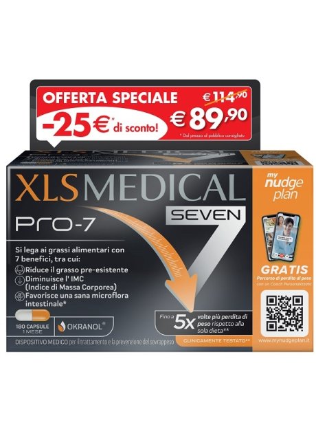 XLS MEDICAL PRO 7 180 CAPSULE TAGLIO PREZZO