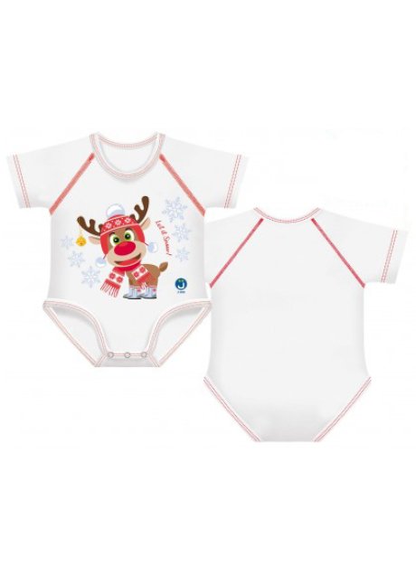 BODY 0-36M BIO COTTON WARM LET IT SNOW RENNA