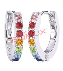BJT725 ORECCHINI CRYSTAL HOOP STAINLESS STEEL