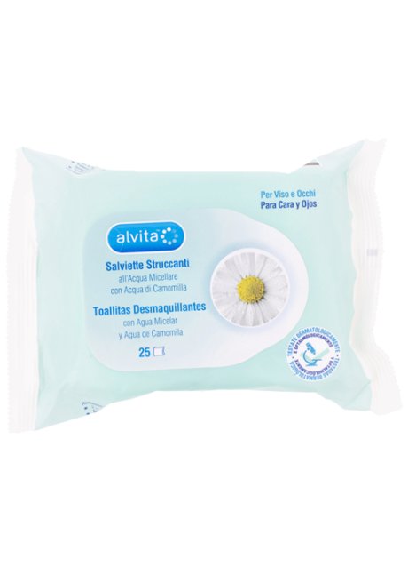 ALVITA SALVIETTINE STRUCCANTI ACQUA MICELLARE 25 PEZZI