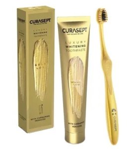 CURASEPT GOLD LUXURY WHITENING DENTIFRICIO 75 ML + SPAZZOLINO