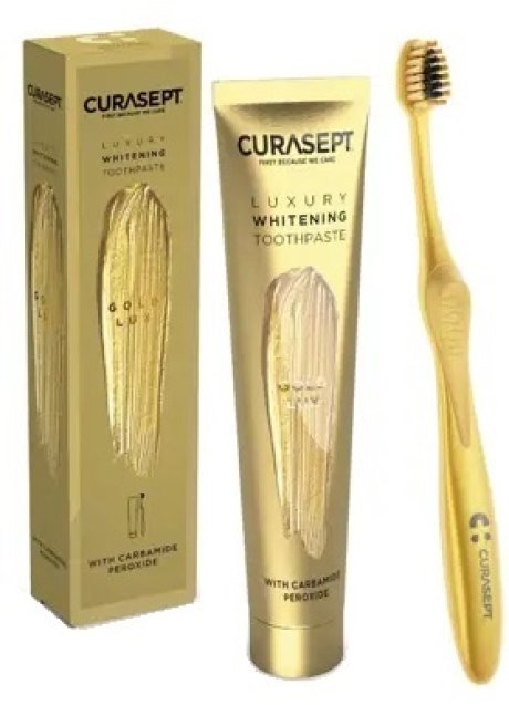 CURASEPT GOLD LUXURY WHITENING DENTIFRICIO 75 ML + SPAZZOLINO