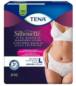 TENA SILHOUETTE P WHITE L 10PZ