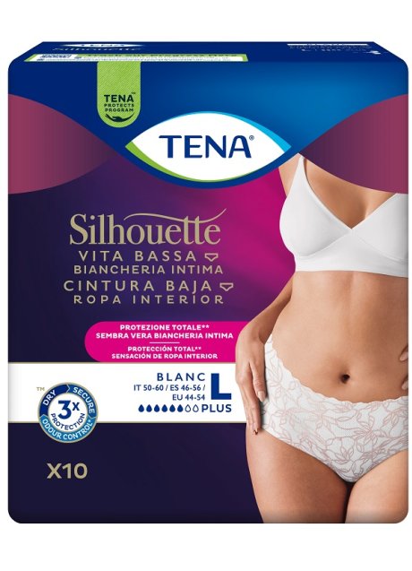 TENA SILHOUETTE P WHITE L 10PZ