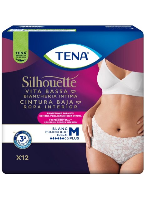 TENA SILHOUETTE P WHITE M 12PZ