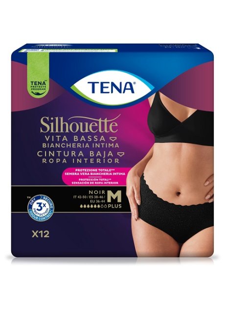 TENA SILHOUETTE NOIR M V/B 12P