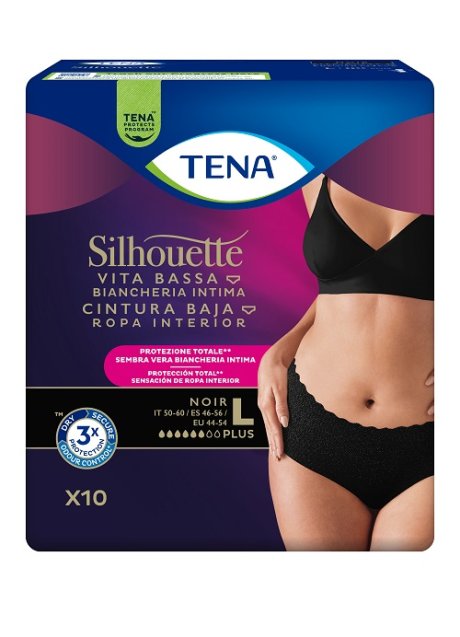 TENA SILHOUETTE NOIR L V/B 10P