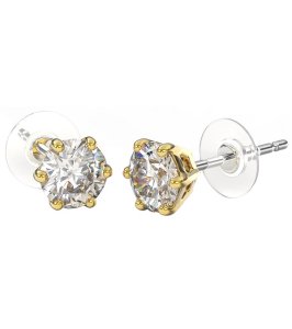 BJT395 ORECCHINO QUEEN CHARLOTTE 6MM GOLD PLATED