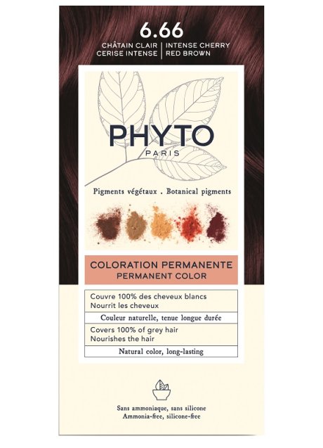 COLOR KIT PHYTOCOLOR 6,66 CASTANO INTENSO ROSSO CILIEGIA 1 LATTE RIVELATORE 50 ML + 1 CREMA COLORANTE 50 ML + 1 MASCHERAPROLUNGA COLORE 10 ML + 1 PAIO DI GUANTI
