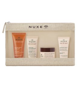 NUXE TROUSSE VOYAGE REVE DE MIEL 2026 FACE AND BODY ULTRA RICH CLEANSING GEL 30 ML + ULTRA COMFORTING FACE BALM 15 ML +MELTING HONEY BODY OIL BALM 30 ML + HAND AND NAIL CREAM 15ML