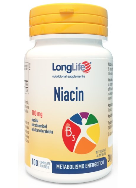 LONGLIFE NIACIN 100MG 100CPR