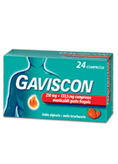 GAVISCON*24 cpr mast 250 mg + 133,5 mg fragola