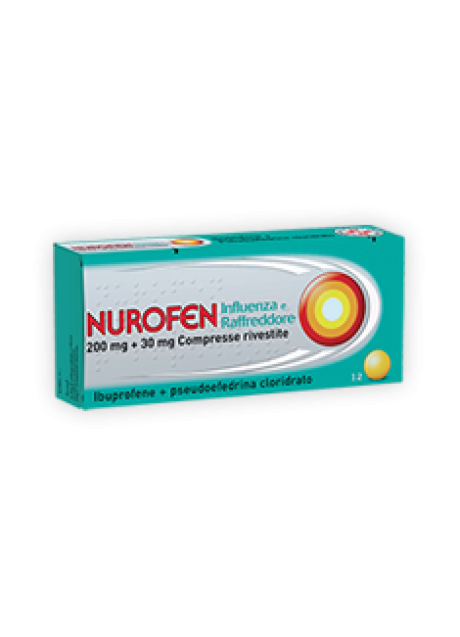 NUROFEN INFLUENZA E RAFFREDDORE*12 cpr riv 200 mg + 30 mg