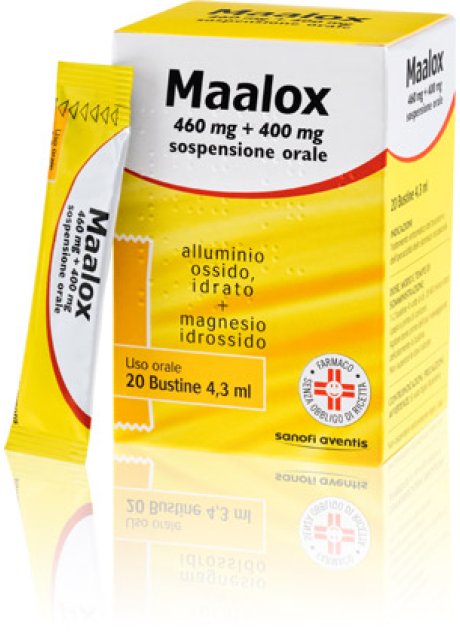 MAALOX*orale sosp 20 bust 4,3 ml 460 mg + 400 mg