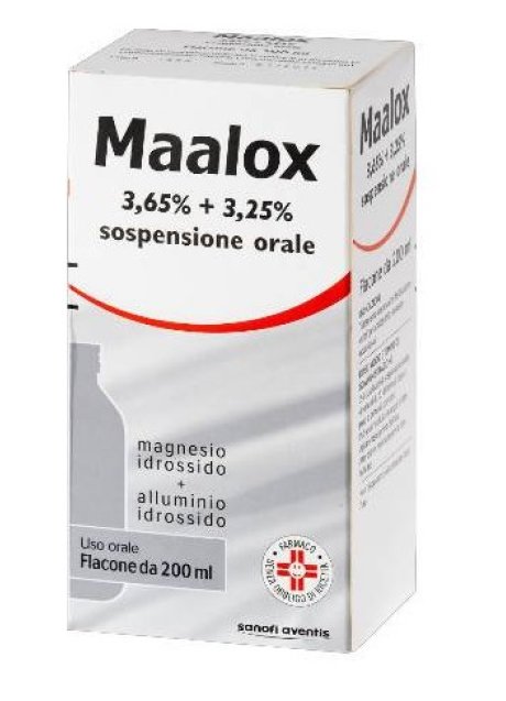 MAALOX*orale sosp 200 ml 3,65% + 3,25% MAALOX*orale sosp 200 ml 3,65% + 3,25%