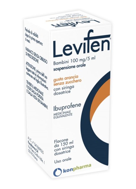 LEVIFEN*orale sosp 150 ml 100 mg/5 ml gusto arancia senza zucchero LEVIFEN*orale sosp 150 ml 100 mg/5 ml gusto arancia senza zucchero