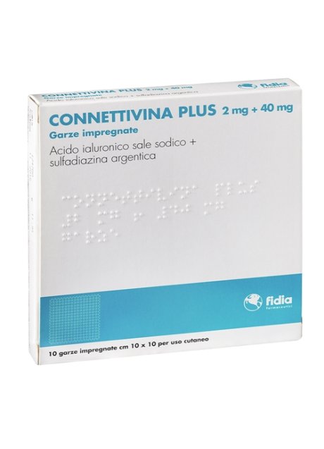 CONNETTIVINA PLUS*10 garze 2 mg + 40 mg 10 cm x 10 cm
