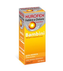NUROFEN FEBBRE E DOLORE*BB orale sosp 150 ml 100 mg/5 ml arancia senza zucchero con siringa