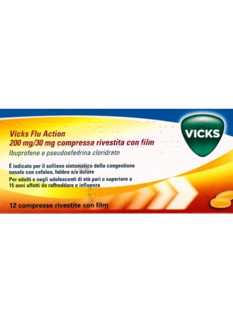 VICKS FLU ACTION*12 cpr riv 200 mg + 30 mg