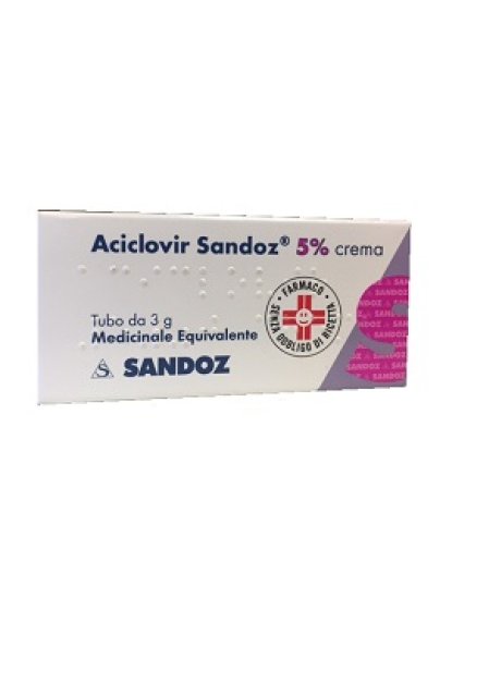 ACICLOVIR (SANDOZ)*crema derm 3 g 5%