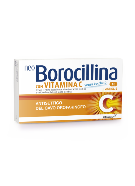 NEOBOROCILLINA C*16 pastiglie 1,2 mg + 70 mg senza zucchero NEOBOROCILLINA C*16 pastiglie 1,2 mg + 70 mg senza zucchero