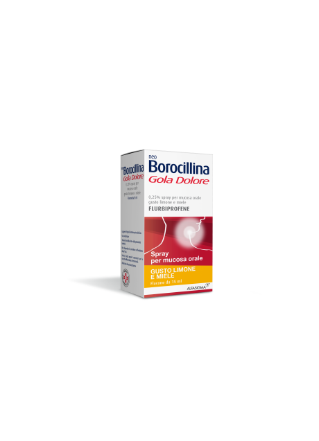 NEOBOROCILLINA GOLA DOLORE*1 flaconcino spray mucosa orale 15 ml 0,25% limone e miele